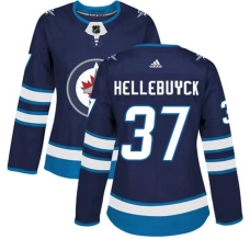 Naisten Winnipeg Jets Connor Hellebuyck 37 Pelipaita Navy Authentic