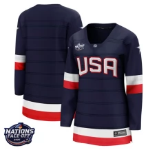 Naisten Yhdysvallat Blank Pelipaita 2025 4 Nations Face-Off Patch Navy Breakaway Koti