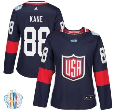 Naisten Yhdysvallat Patrick Kane 88 Pelipaita 2016 World Cup of Hockey Navy Authentic