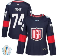 Naisten Yhdysvallat T.J. Oshie 74 Pelipaita 2016 World Cup of Hockey Navy Authentic